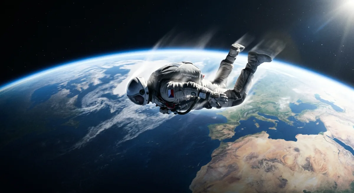 A Human Leap from the Stratosphere and Breaking the Speed of Sound